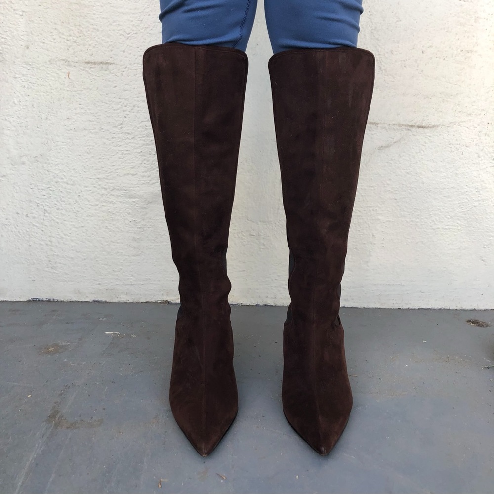 Jimmy Choo Brown Suede Pointed-Toe Boots Size 36
